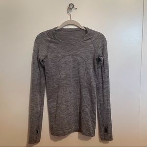 Light Grey Long Sleeve Lululemon Top Size 2